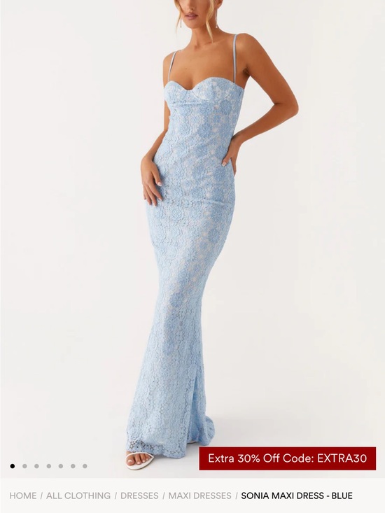Peppermayo Dresses & Skirts - Peppermayo Soni Light Blue Lace Maxi Dress